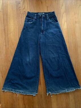 Vintage 1997 JNCO GAT Dark Blue Wide Leg Rave Jeans 26